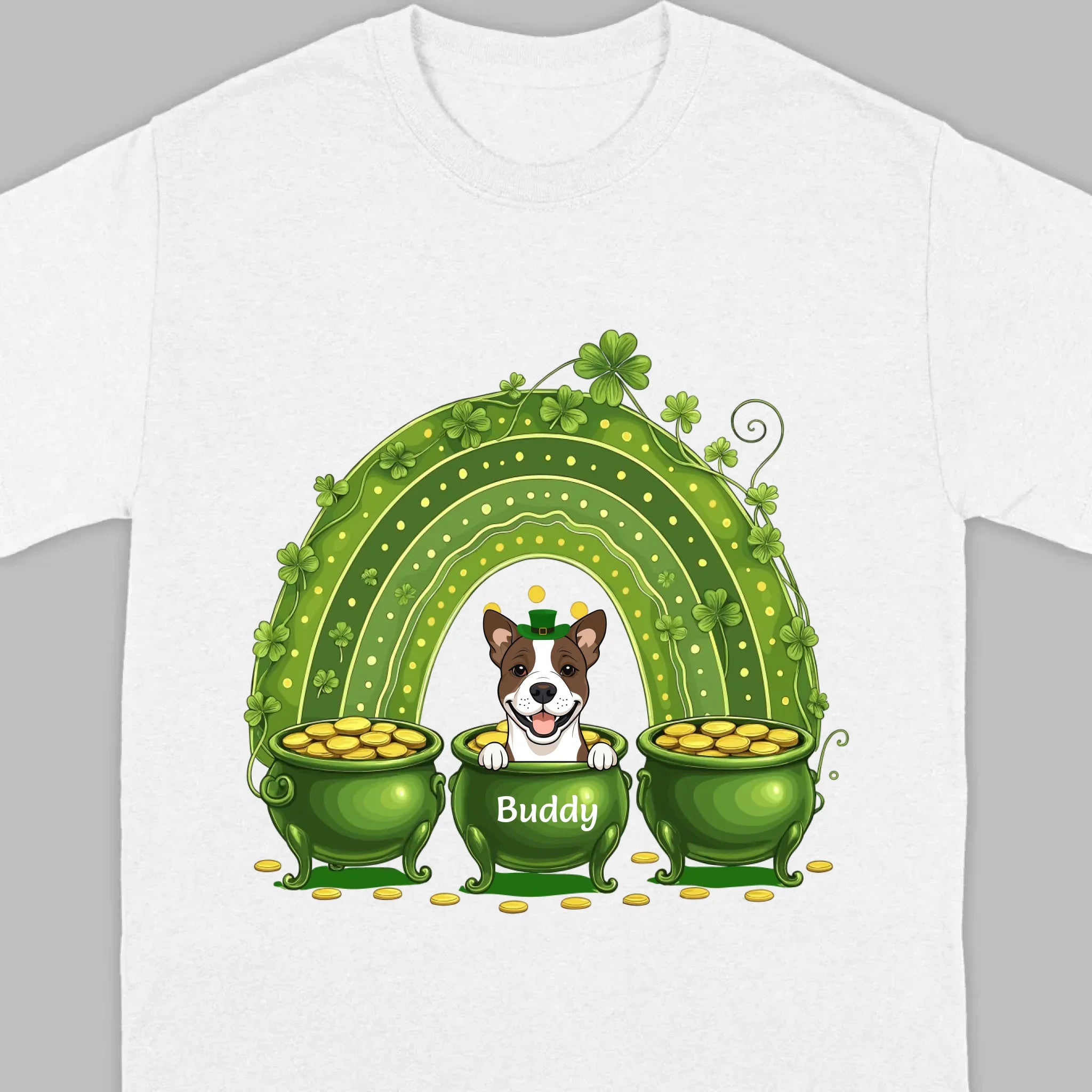 Lucky Dog Shirt – St. Patrick’s Day Clover Graphic Tee - 89Prints