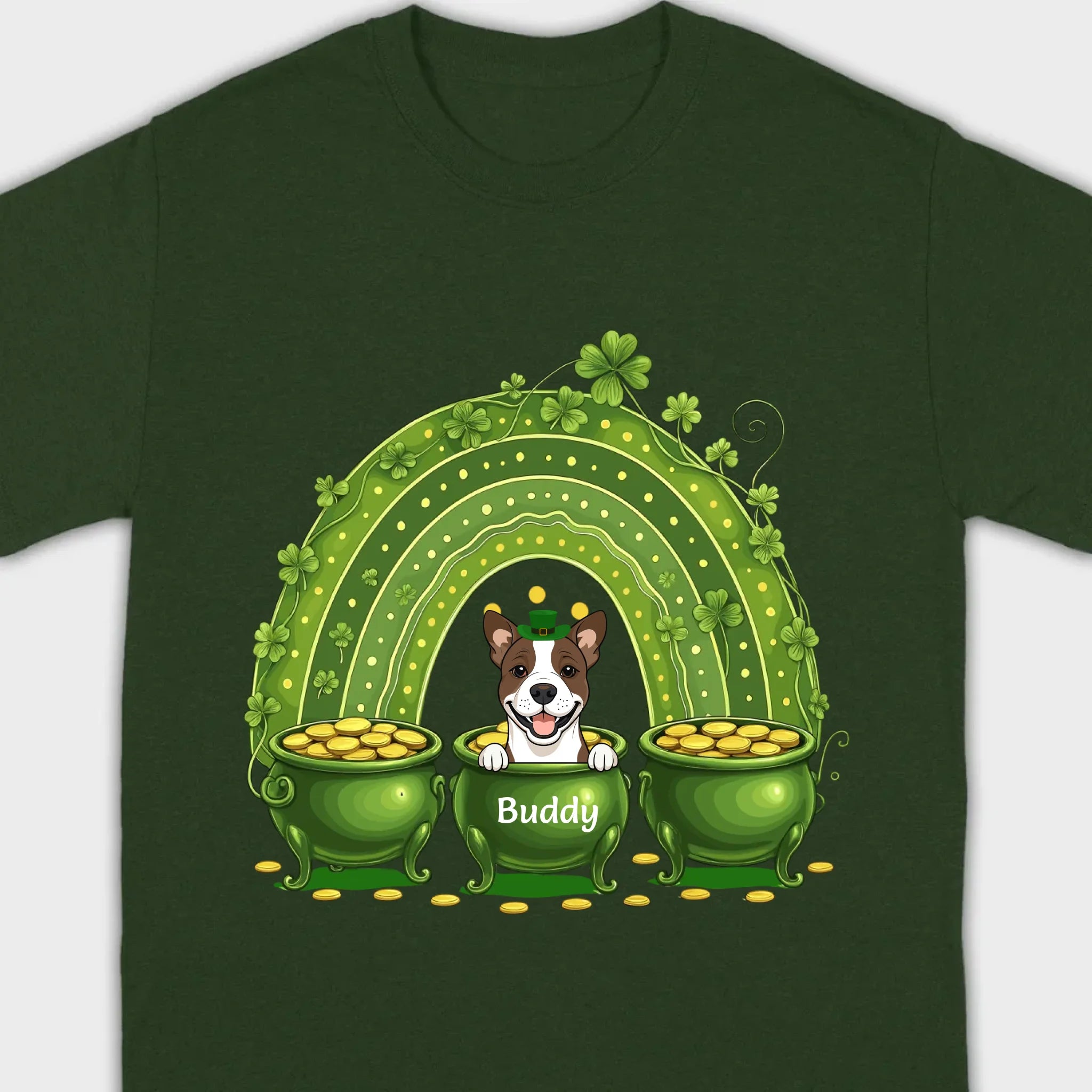 Lucky Dog Shirt – St. Patrick’s Day Clover Graphic Tee - 89Prints