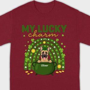 Dog T-Shirt for St. Patrick’s Day – 'My Lucky Charm' Clover Design - 89Prints