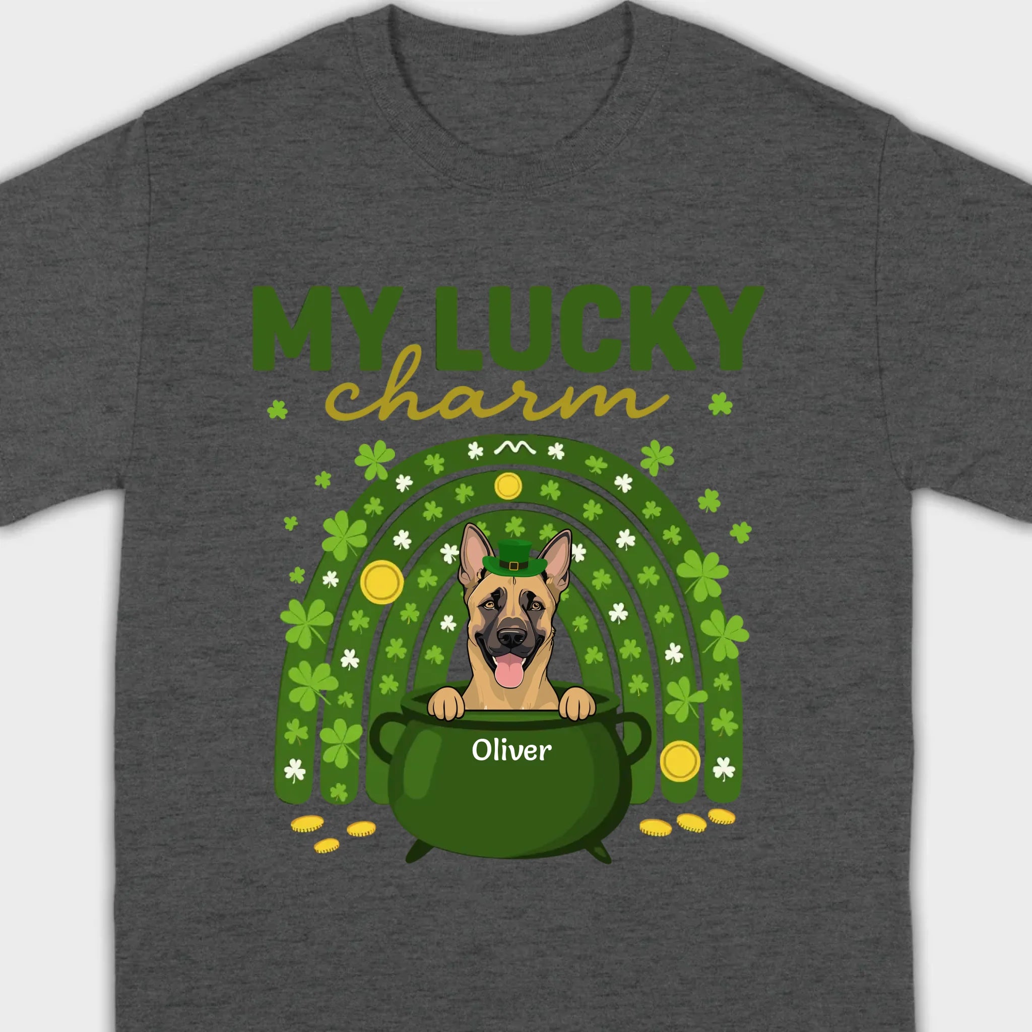 Dog T-Shirt for St. Patrick’s Day – 'My Lucky Charm' Clover Design - 89Prints