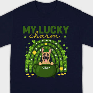 Dog T-Shirt for St. Patrick’s Day – 'My Lucky Charm' Clover Design - 89Prints