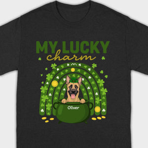 Dog T-Shirt for St. Patrick’s Day – 'My Lucky Charm' Clover Design - 89Prints