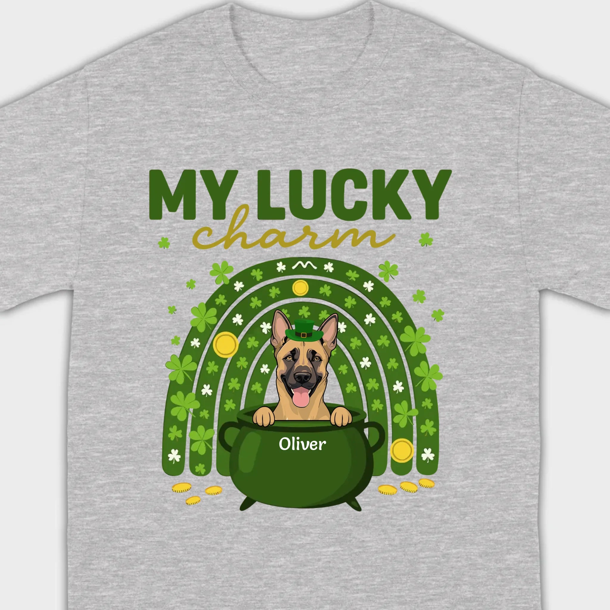 Dog T-Shirt for St. Patrick’s Day – 'My Lucky Charm' Clover Design - 89Prints