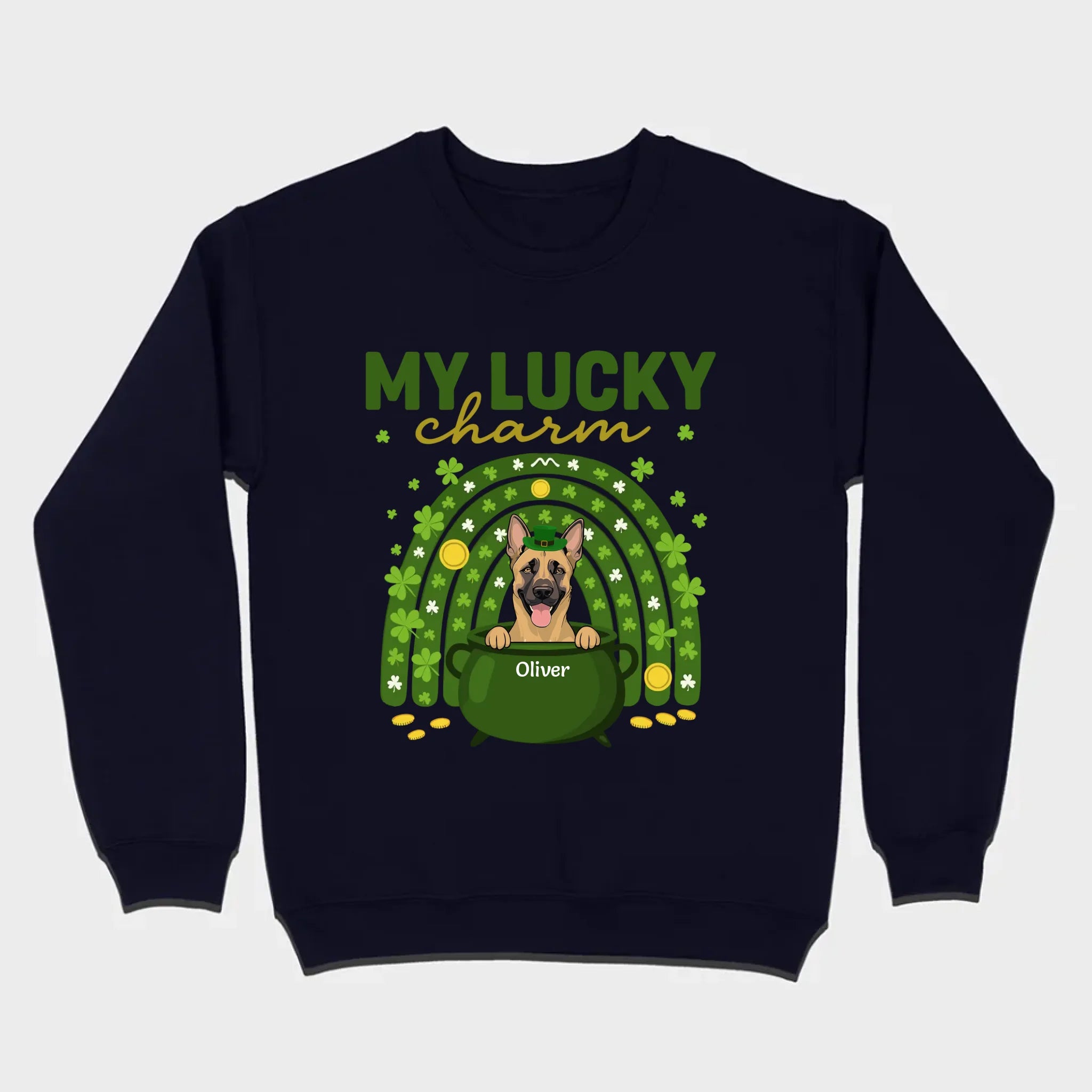 Dog T-Shirt for St. Patrick’s Day – 'My Lucky Charm' Clover Design - 89Prints