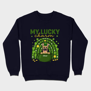 Dog T-Shirt for St. Patrick’s Day – 'My Lucky Charm' Clover Design - 89Prints