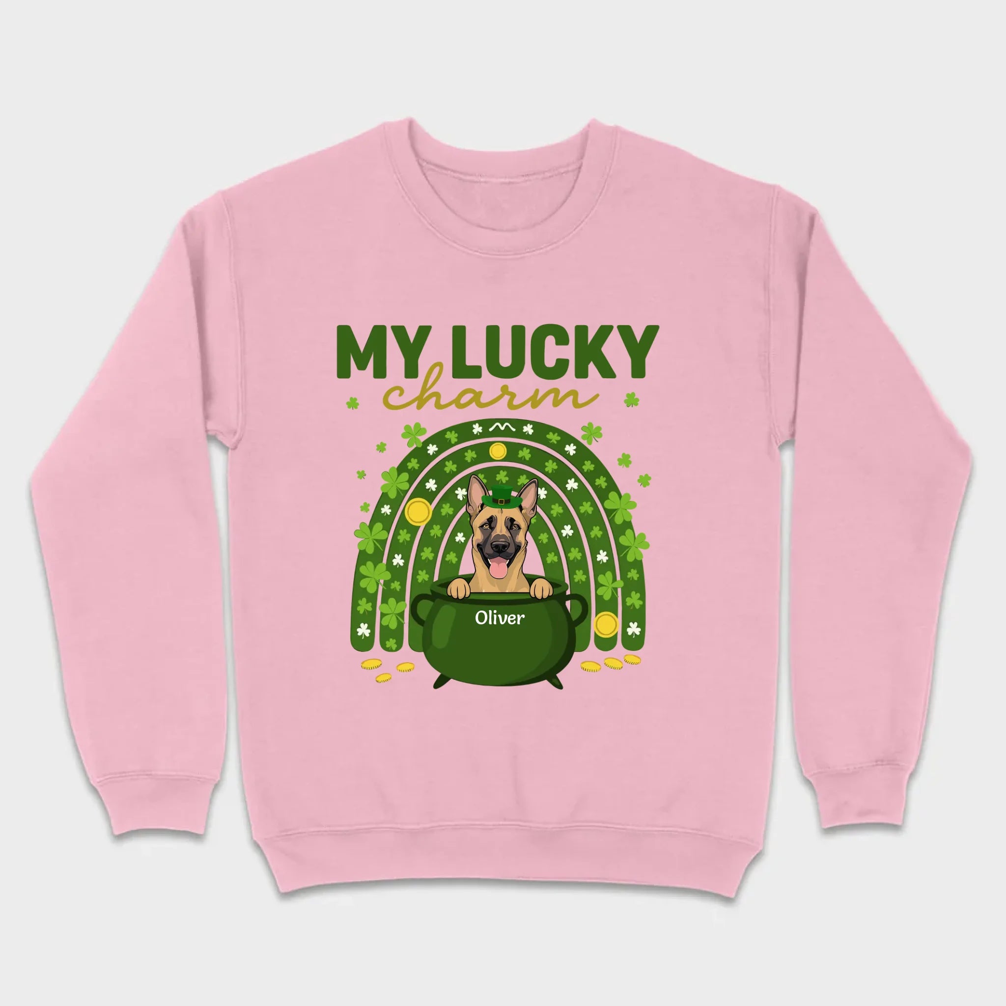 Dog T-Shirt for St. Patrick’s Day – 'My Lucky Charm' Clover Design - 89Prints