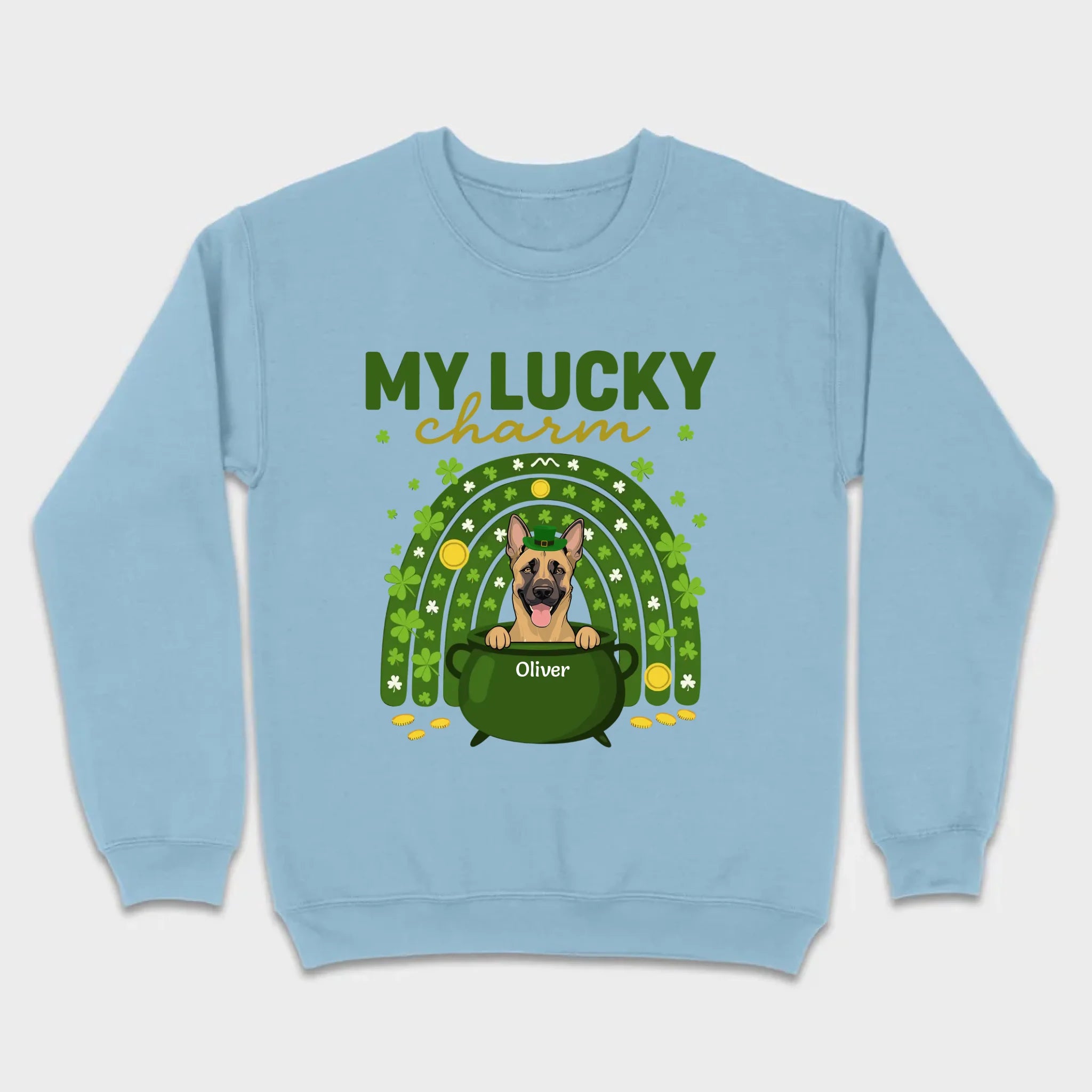 Dog T-Shirt for St. Patrick’s Day – 'My Lucky Charm' Clover Design - 89Prints
