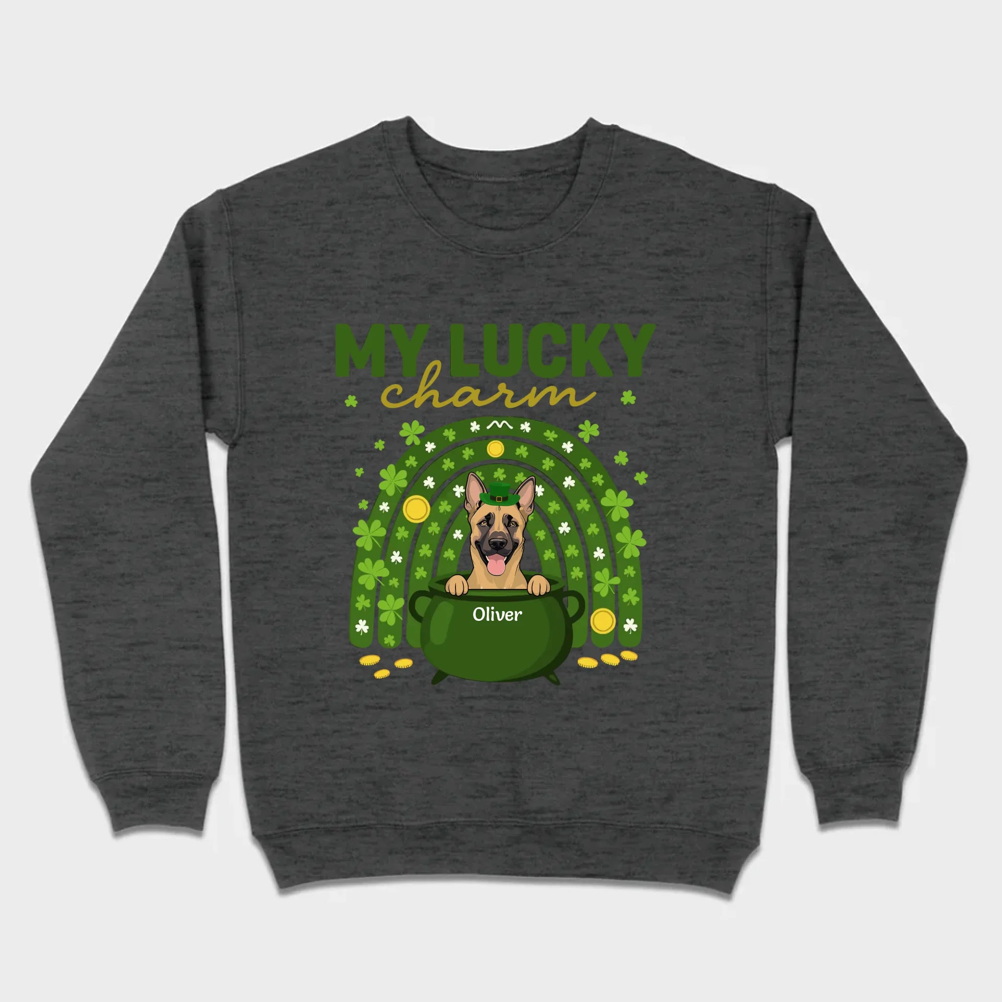 Dog T-Shirt for St. Patrick’s Day – 'My Lucky Charm' Clover Design - 89Prints