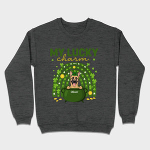 Dog T-Shirt for St. Patrick’s Day – 'My Lucky Charm' Clover Design - 89Prints