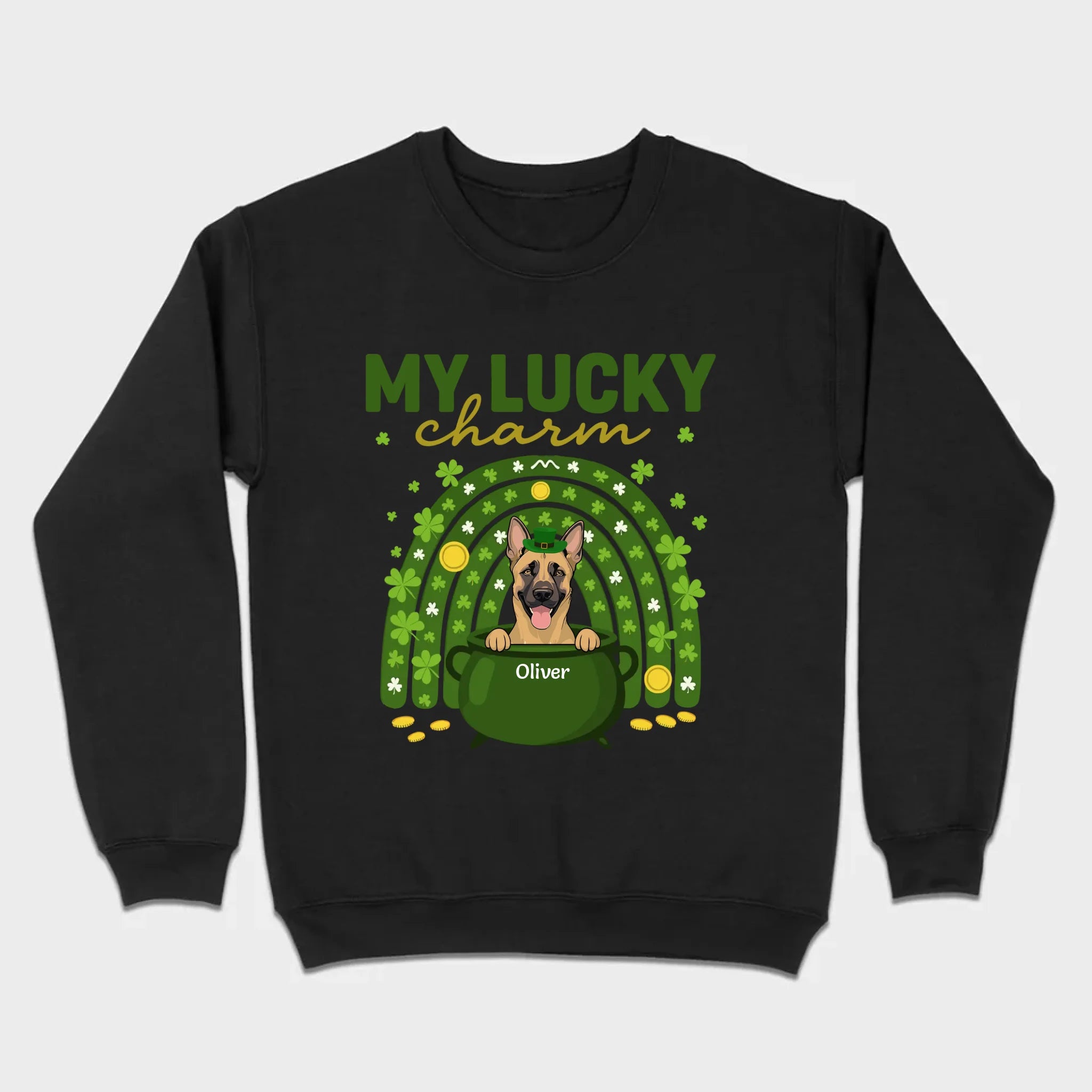 Dog T-Shirt for St. Patrick’s Day – 'My Lucky Charm' Clover Design - 89Prints