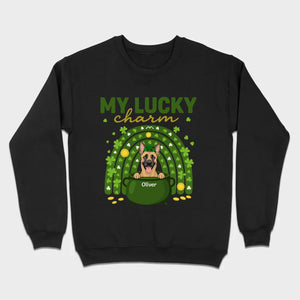 Dog T-Shirt for St. Patrick’s Day – 'My Lucky Charm' Clover Design - 89Prints