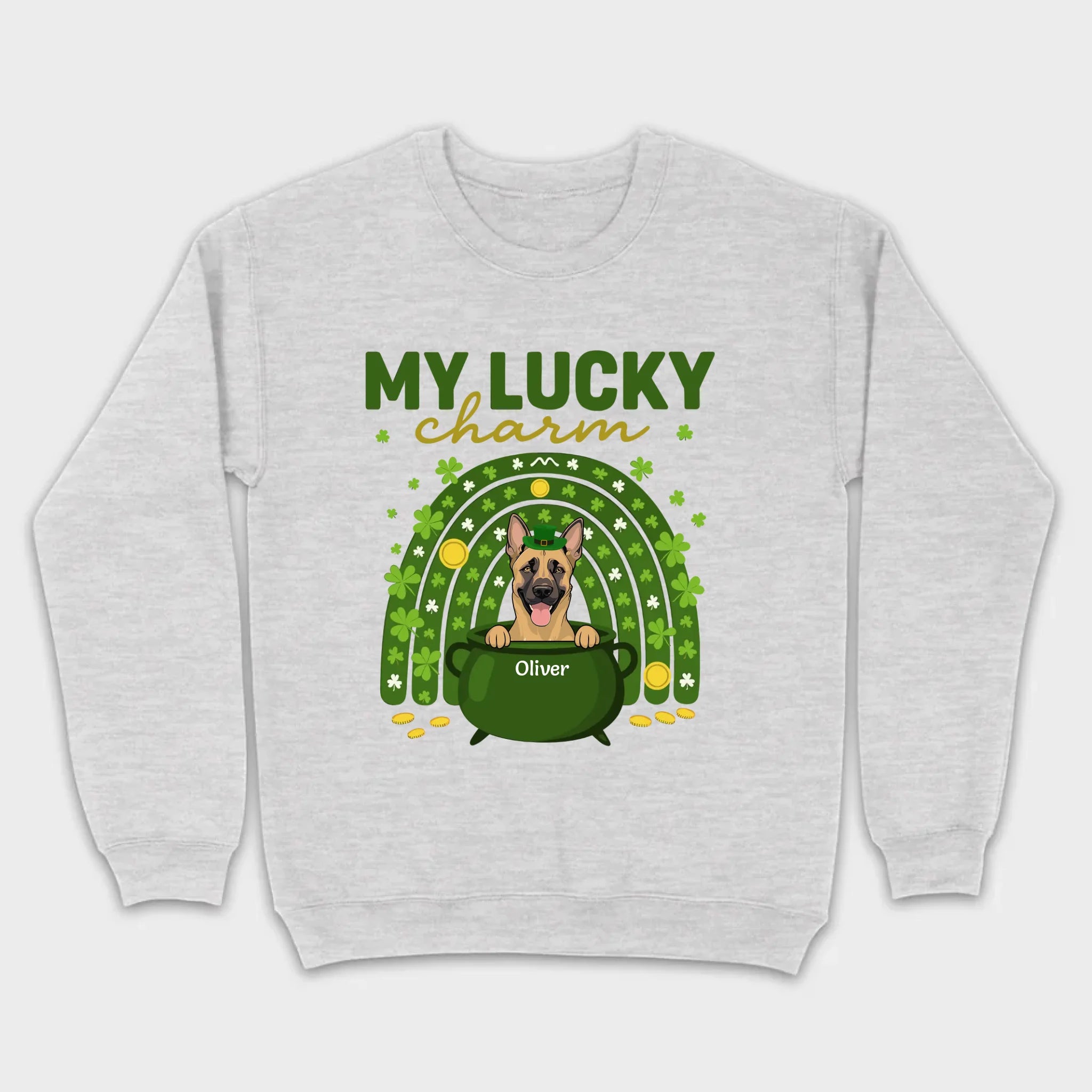 Dog T-Shirt for St. Patrick’s Day – 'My Lucky Charm' Clover Design - 89Prints