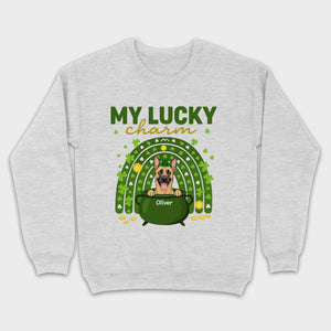 Dog T-Shirt for St. Patrick’s Day – 'My Lucky Charm' Clover Design - 89Prints