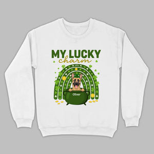 Dog T-Shirt for St. Patrick’s Day – 'My Lucky Charm' Clover Design - 89Prints
