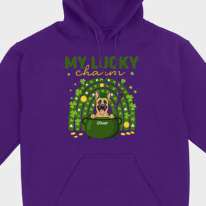 Dog T-Shirt for St. Patrick’s Day – 'My Lucky Charm' Clover Design - 89Prints