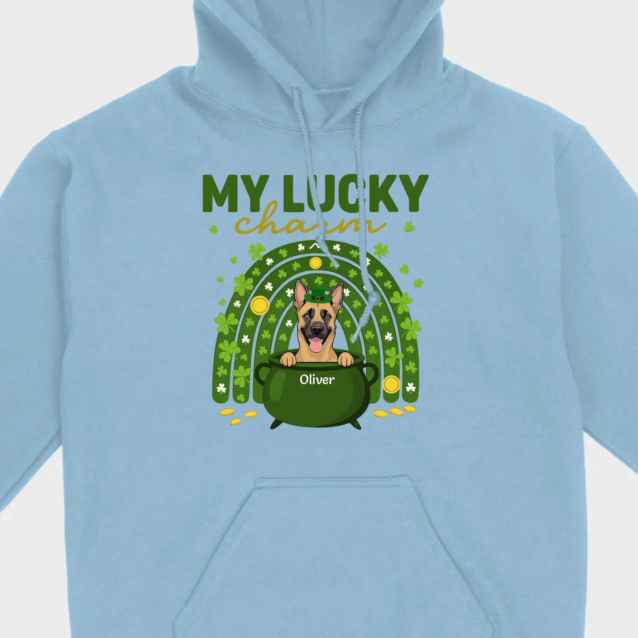 Dog T-Shirt for St. Patrick’s Day – 'My Lucky Charm' Clover Design - 89Prints
