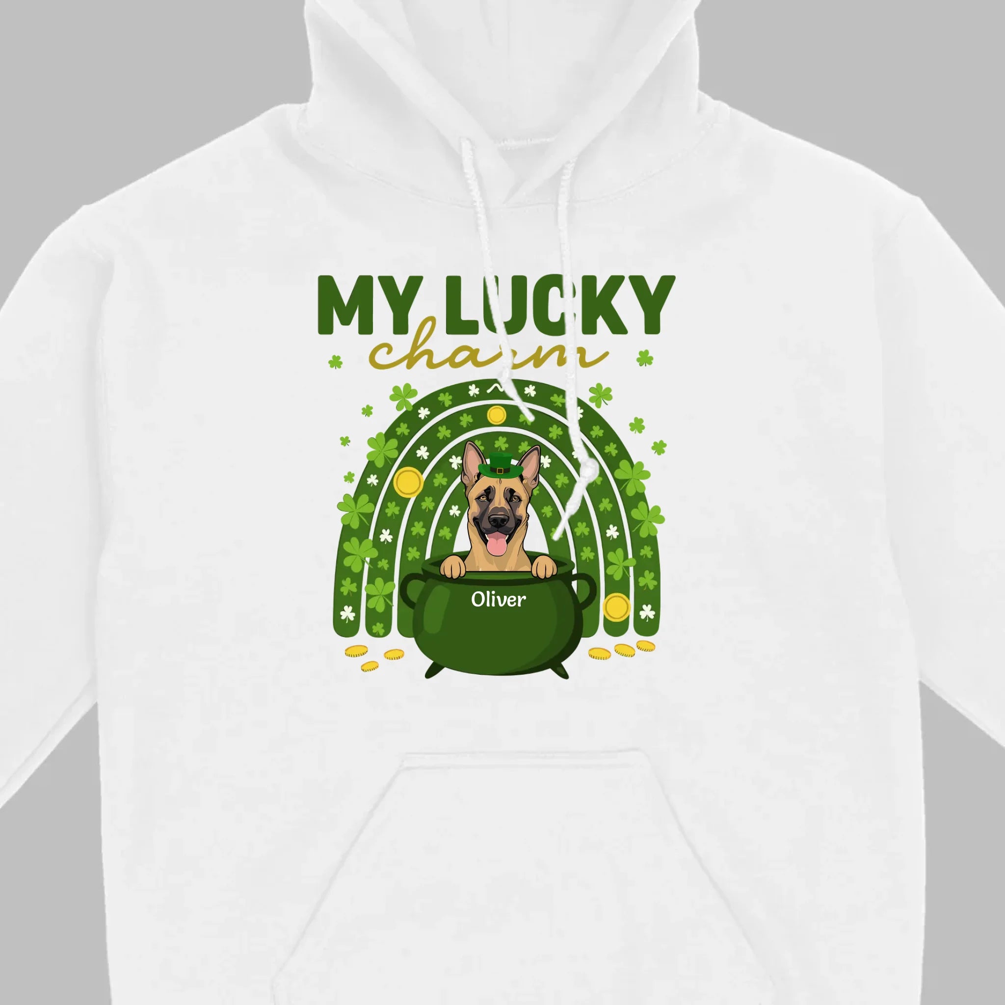 Dog T-Shirt for St. Patrick’s Day – 'My Lucky Charm' Clover Design - 89Prints