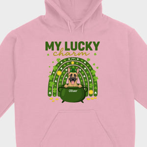 Dog T-Shirt for St. Patrick’s Day – 'My Lucky Charm' Clover Design - 89Prints