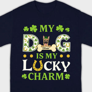 Cute “My Dog Is My Lucky Charm” Personalized St. Patrick’s Tee - 89Prints