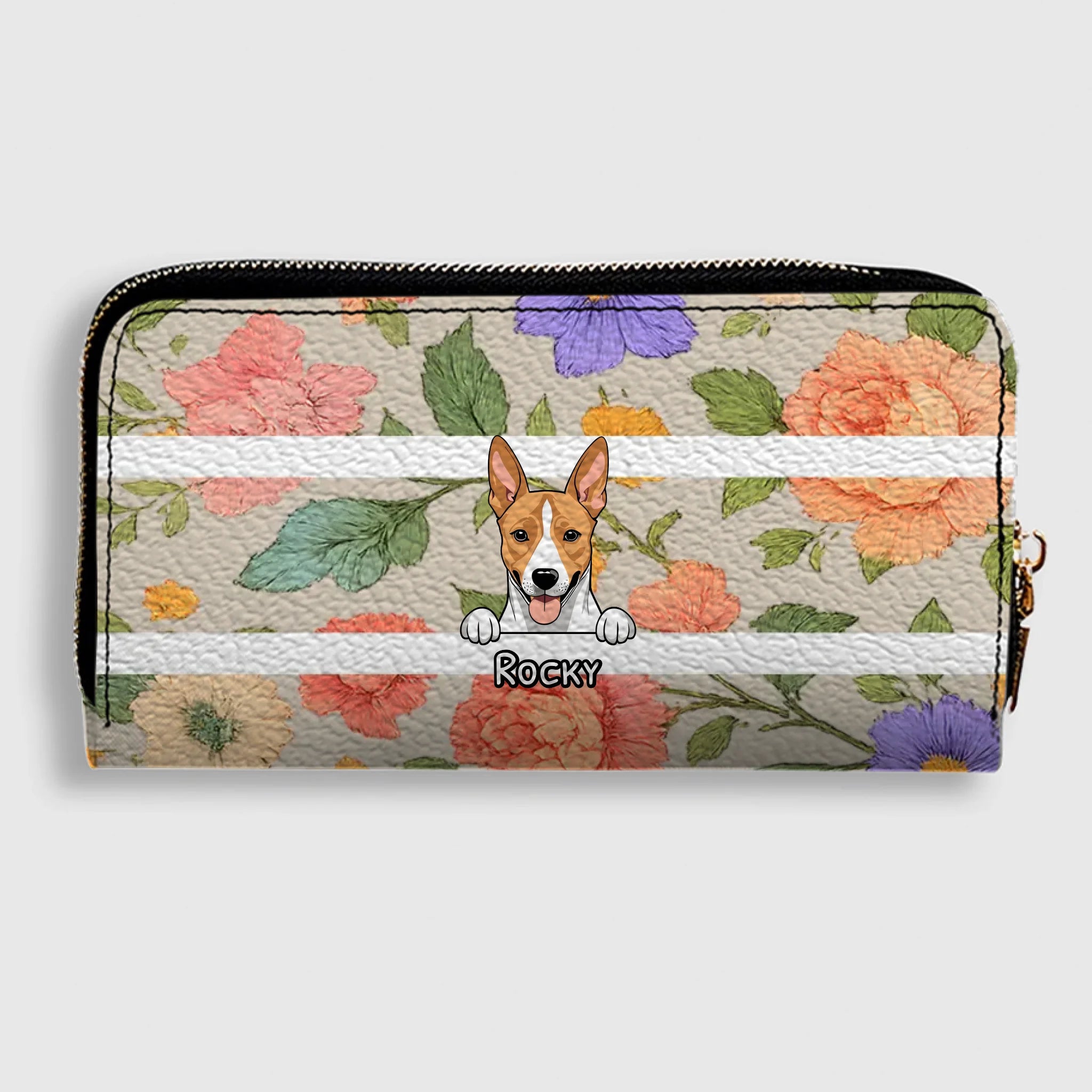 The Chic Floral Print Personalized Pet Wallet - Spring Custom Gift for Her - 89Prints