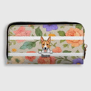 The Chic Floral Print Personalized Pet Wallet - Spring Custom Gift for Her - 89Prints