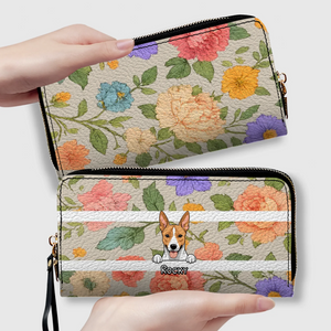 The Chic Floral Print Personalized Pet Wallet - Spring Custom Gift for Her - 89Prints