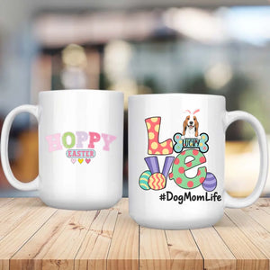 Personalized Hoppy Easter Mug for Dog Moms – Spring Dog Lover Gift – 89Prints