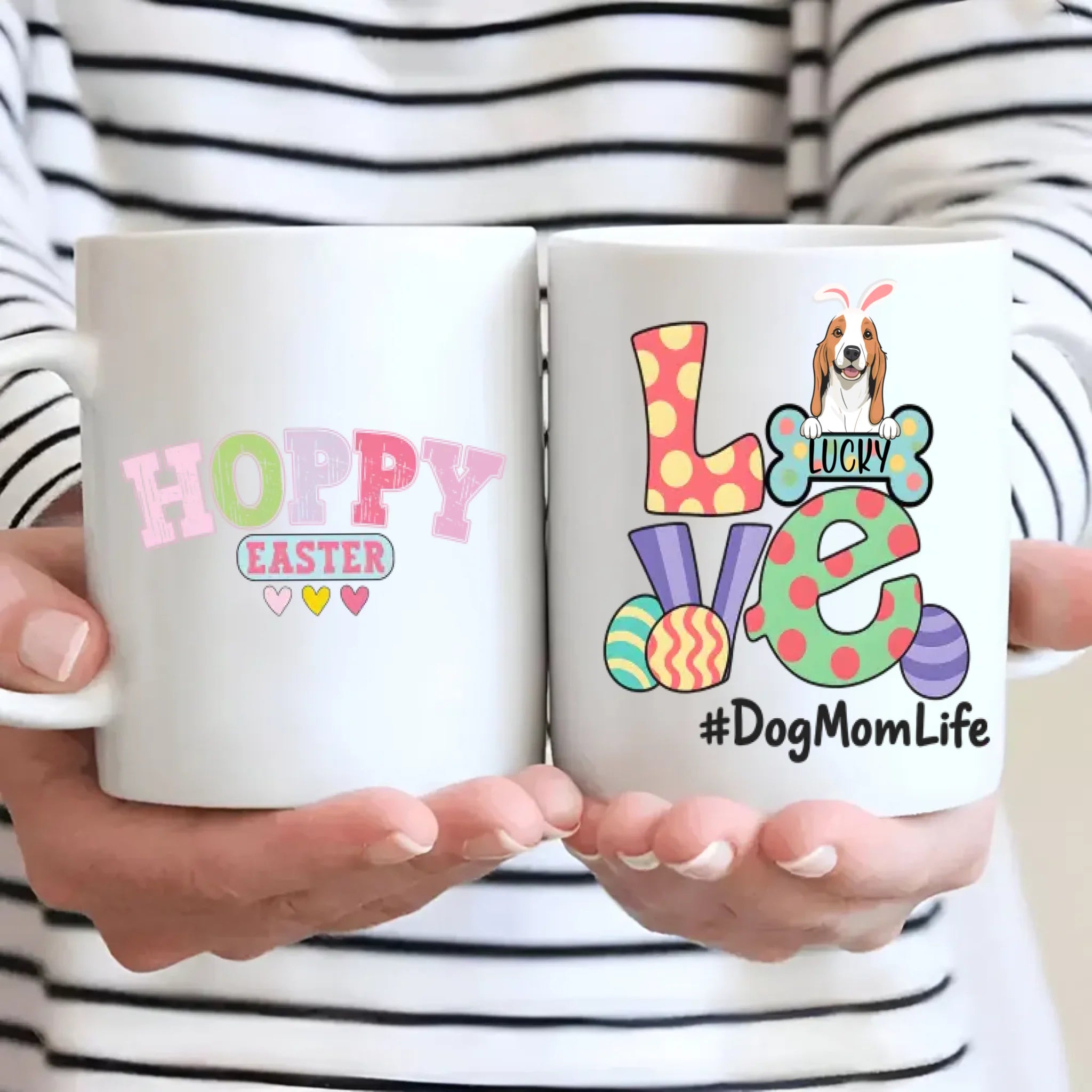 Personalized Hoppy Easter Mug for Dog Moms – Spring Dog Lover Gift – 89Prints