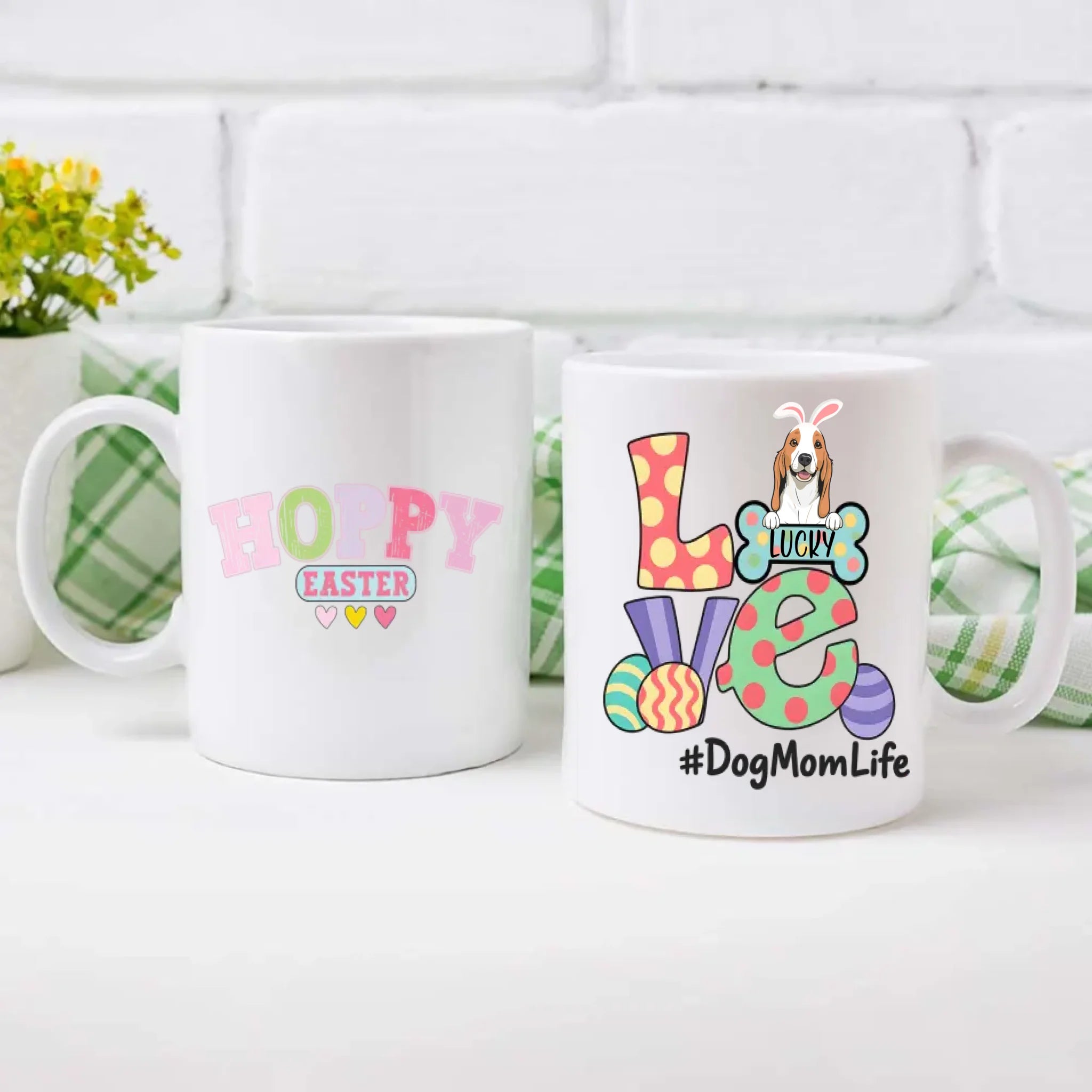 Personalized Hoppy Easter Mug for Dog Moms – Spring Dog Lover Gift – 89Prints