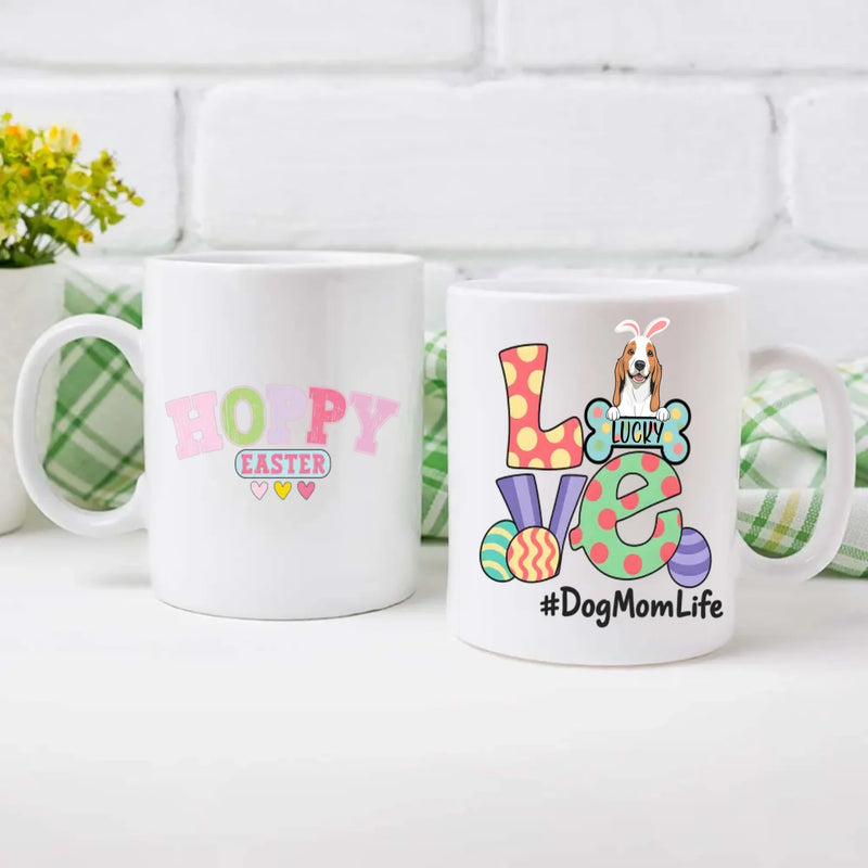 Personalized Hoppy Easter Mug for Dog Moms – Spring Dog Lover Gift – 89Prints