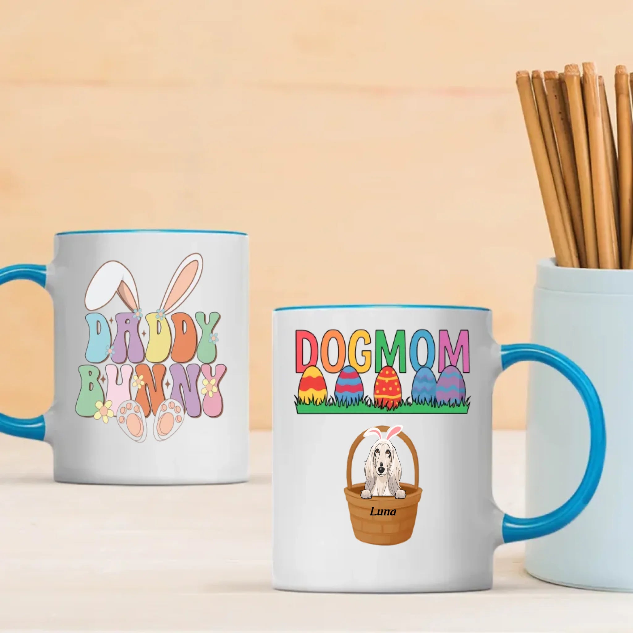 Easter Dog Mug – Happy Easter Wishes of Luck & Joy for Dog Moms – 89Prints