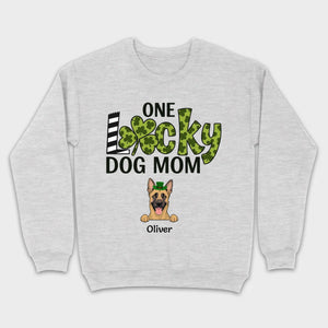 Personalized Dog Mom Shirt – One Lucky Dog Mom Leprechaun Dog Design - 89Prints