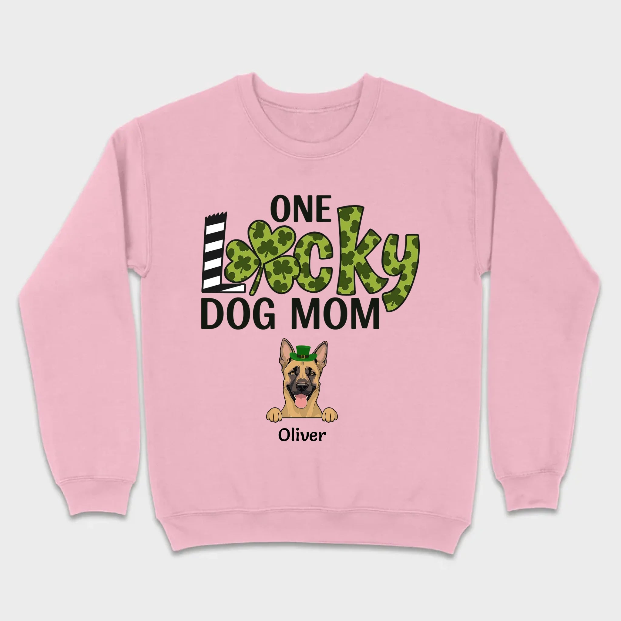 Personalized Dog Mom Shirt – One Lucky Dog Mom Leprechaun Dog Design - 89Prints