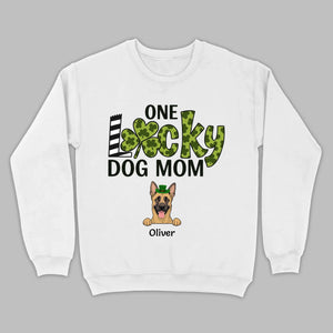 Personalized Dog Mom Shirt – One Lucky Dog Mom Leprechaun Dog Design - 89Prints