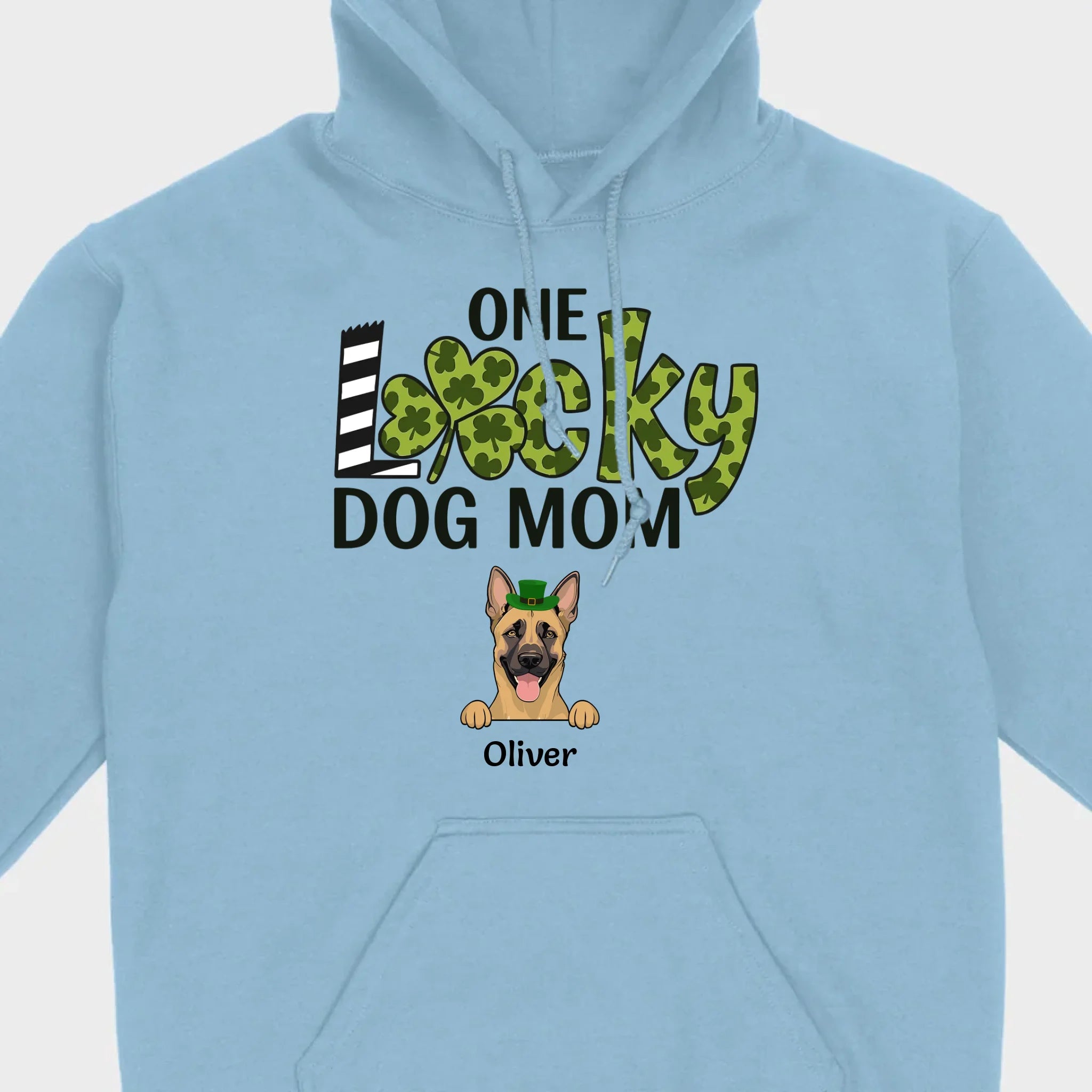 Personalized Dog Mom Shirt – One Lucky Dog Mom Leprechaun Dog Design - 89Prints