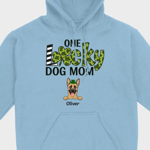 Personalized Dog Mom Shirt – One Lucky Dog Mom Leprechaun Dog Design - 89Prints