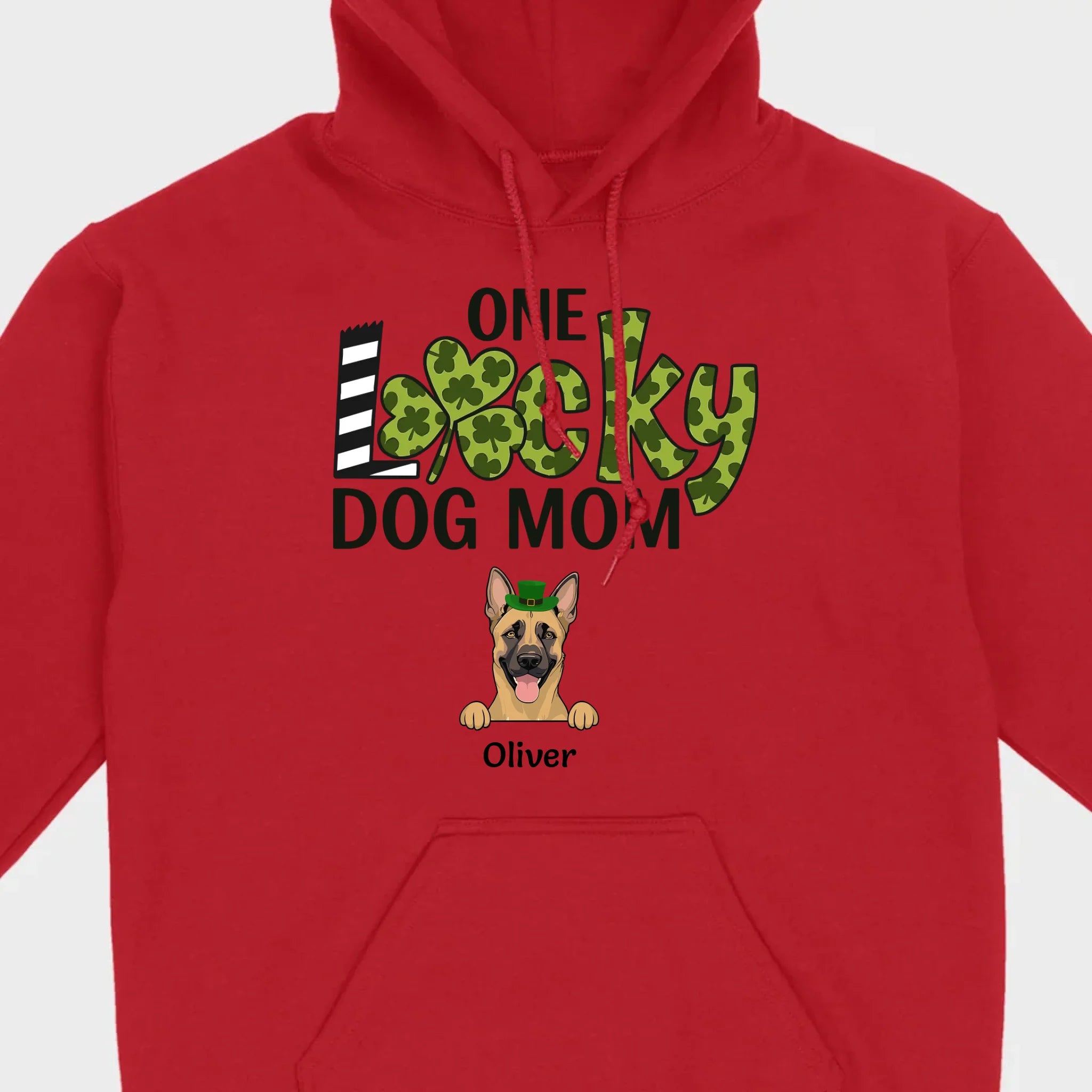 Personalized Dog Mom Shirt – One Lucky Dog Mom Leprechaun Dog Design - 89Prints