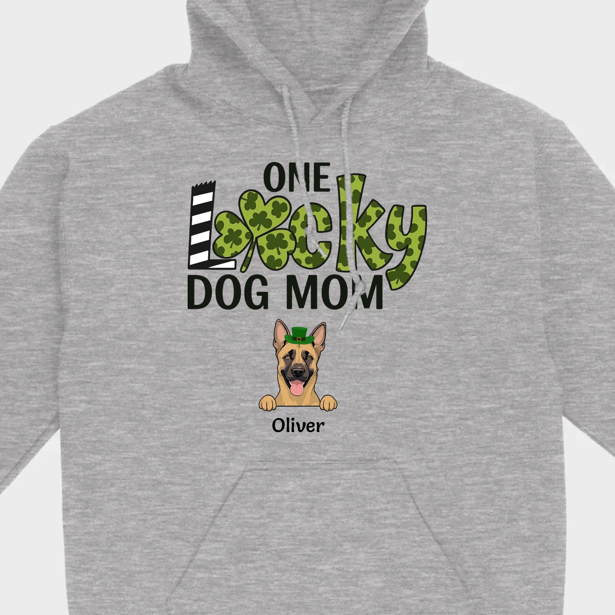 Personalized Dog Mom Shirt – One Lucky Dog Mom Leprechaun Dog Design - 89Prints