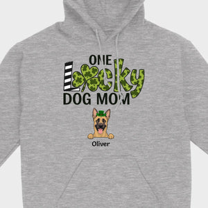 Personalized Dog Mom Shirt – One Lucky Dog Mom Leprechaun Dog Design - 89Prints