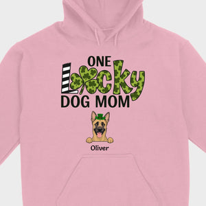 Personalized Dog Mom Shirt – One Lucky Dog Mom Leprechaun Dog Design - 89Prints