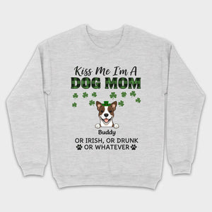 Funny St. Patrick’s Day Shirt – Kiss Me I’m a Dog Mom with Shamrock Hat Dog - 89Prints