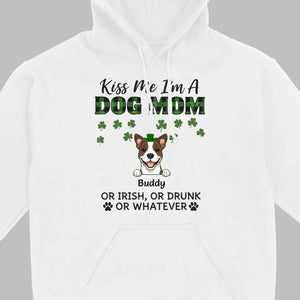 Funny St. Patrick’s Day Shirt – Kiss Me I’m a Dog Mom with Shamrock Hat Dog - 89Prints