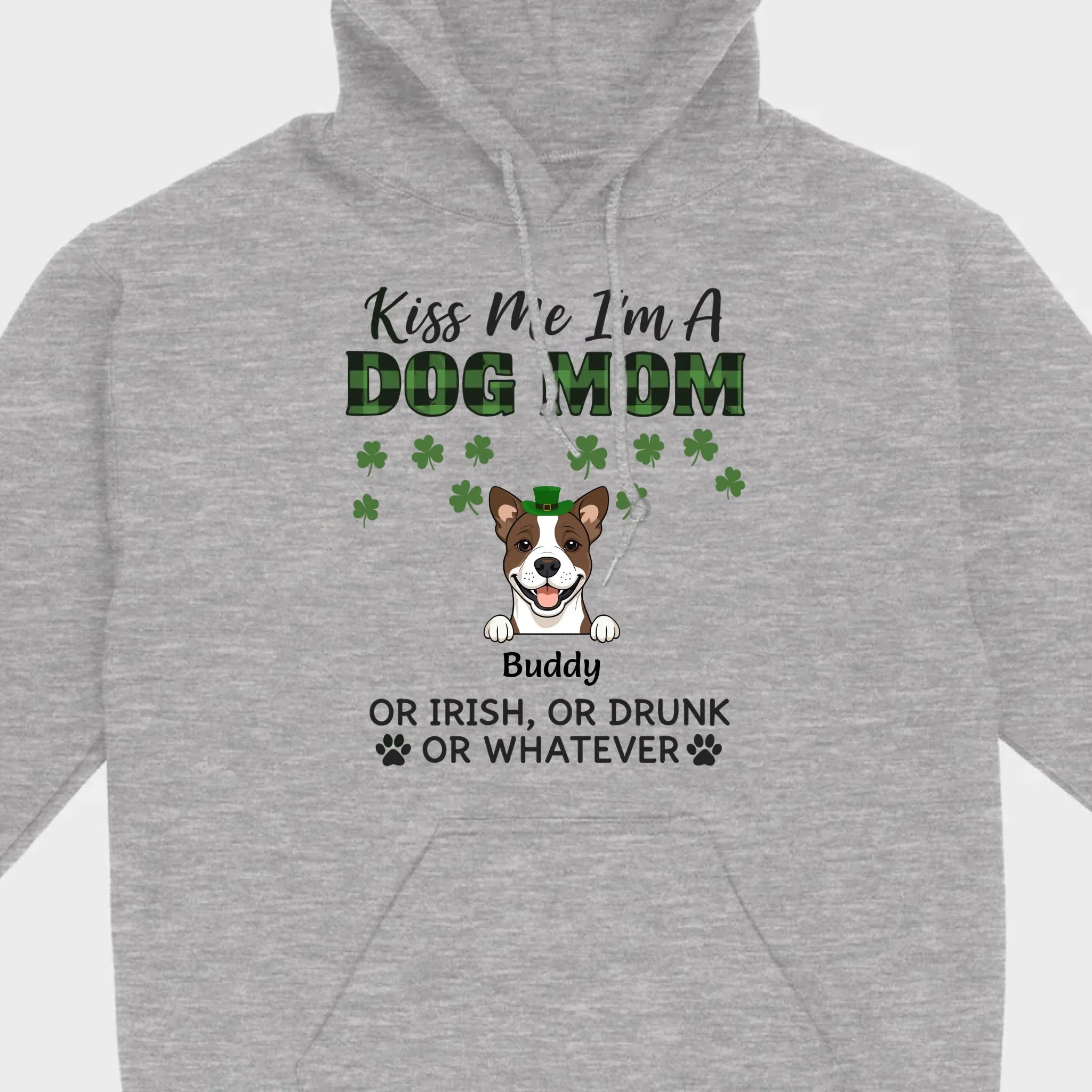 Funny St. Patrick’s Day Shirt – Kiss Me I’m a Dog Mom with Shamrock Hat Dog - 89Prints