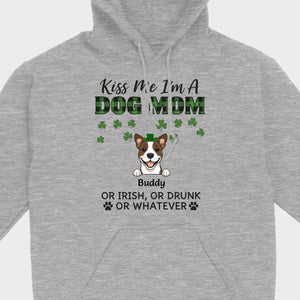 Funny St. Patrick’s Day Shirt – Kiss Me I’m a Dog Mom with Shamrock Hat Dog - 89Prints