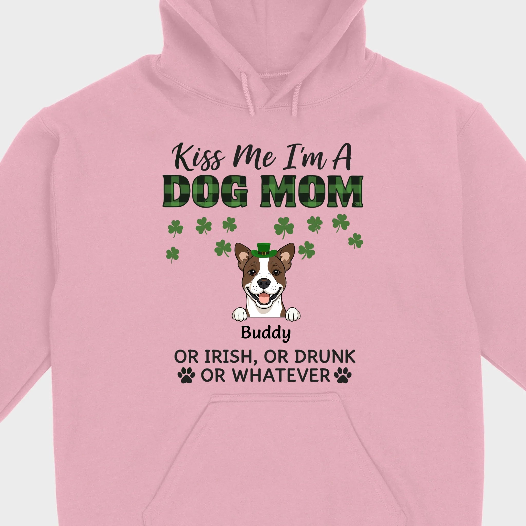 Funny St. Patrick’s Day Shirt – Kiss Me I’m a Dog Mom with Shamrock Hat Dog - 89Prints