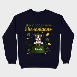 My Dog Is My Shenanigans Sweatshirt – St. Patrick’s Day Green Hat Dog - 89Prints
