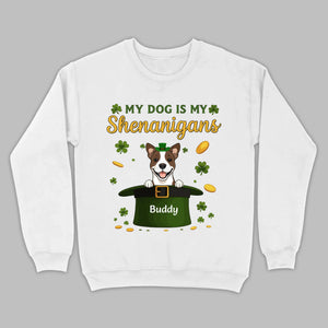 My Dog Is My Shenanigans Sweatshirt – St. Patrick’s Day Green Hat Dog - 89Prints