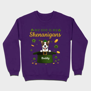 My Dog Is My Shenanigans Sweatshirt – St. Patrick’s Day Green Hat Dog - 89Prints