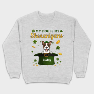 My Dog Is My Shenanigans Sweatshirt – St. Patrick’s Day Green Hat Dog - 89Prints