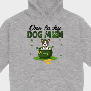St. Patrick’s Day Dog Mom Hoodie – One Lucky Dog Mom Pullover - 89Prints